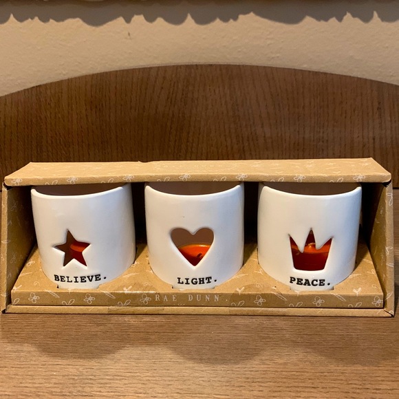 “Believe, Light, Peace” Rae Dunn Candleholder Collection - Picture 1 of 6